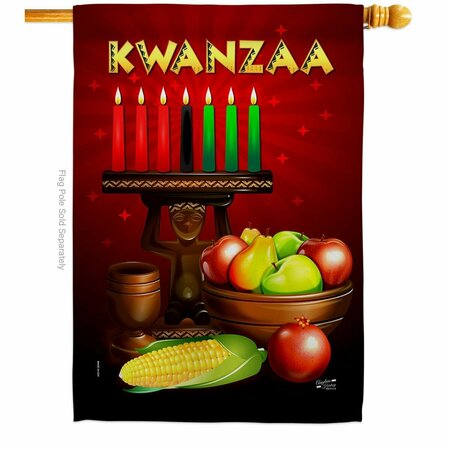 PATIO TRASERO 28 x 40 in. Greeting Kwanzaa House Flag with Winter Double-Sided Vertical Flags  Banner Garden PA3902975